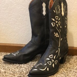 Black Dan Post Western Boots